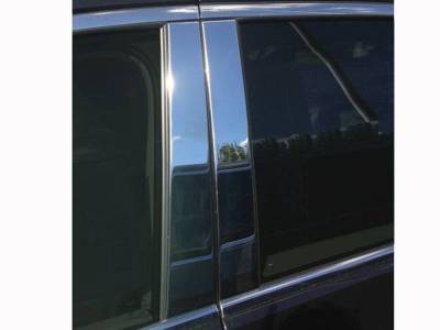 Quality Automotive Accessories - QAA PP57750 4Pc Stainless Steel Pillar Trim for 2017-2025 Chrysler Pacifica