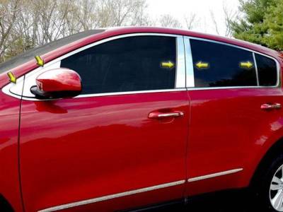 Quality Automotive Accessories - QAA PP17838 10Pc Stainless Steel Pillar Trim for 2017-2022 Kia Sportage