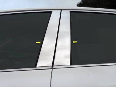 Quality Automotive Accessories - QAA PP18130 4Pc Stainless Steel Pillar Trim for 2018-2024 Toyota Camry