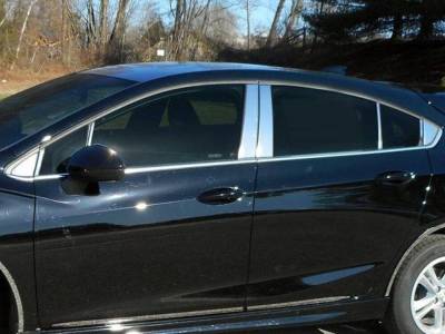 Quality Automotive Accessories - QAA PP57806 16Pc Stainless Steel Pillar Trim for 2017-2019 Chevrolet Cruze