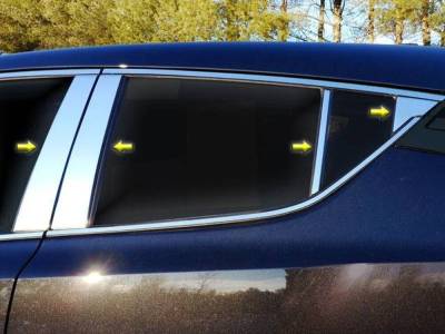 Quality Automotive Accessories - QAA PP18142 8Pc Stainless Steel Pillar Trim for 2018-2023 Toyota C-HR