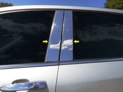 Quality Automotive Accessories - QAA PP58160 4Pc Stainless Steel Pillar Trim for 2018-2024 Chevrolet Equinox