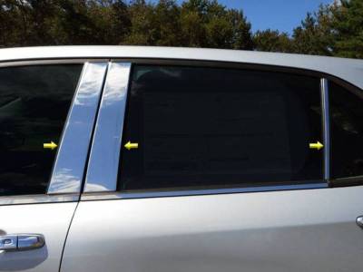 Quality Automotive Accessories - QAA PP58161 6Pc Stainless Steel Pillar Trim for 2018-2024 Chevrolet Equinox