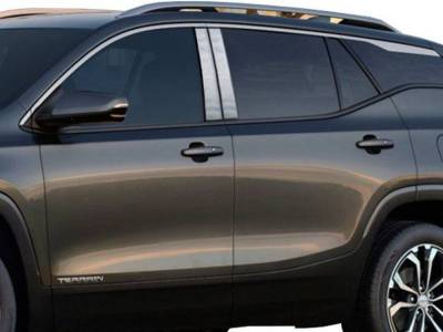 Quality Automotive Accessories - QAA PP58275 4Pc Stainless Steel Pillar Trim for 2018-2024 GMC Terrain