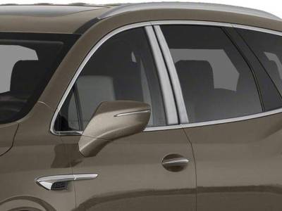 Quality Automotive Accessories - QAA PP58530 4Pc Stainless Steel Pillar Trim for 2018-2024 Buick Enclave