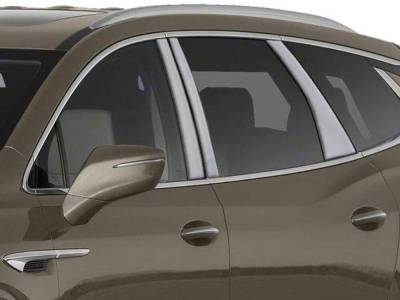 Quality Automotive Accessories - QAA PP58531 6Pc Stainless Steel Pillar Trim for 2018-2024 Buick Enclave