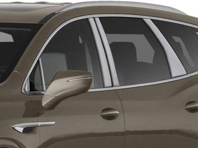 Quality Automotive Accessories - QAA PP58532 12Pc Stainless Steel Pillar Trim for 2018-2024 Buick Enclave
