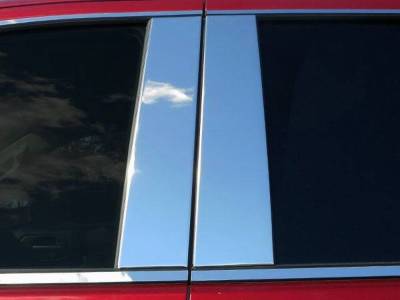 Quality Automotive Accessories - QAA PP59170 4Pc Stainless Steel Pillar Trim for 2019-2025 Chevrolet Silverado