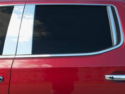 Quality Automotive Accessories - QAA PP59171 6Pc Stainless Steel Pillar Trim for 2019-2025 Chevrolet Silverado