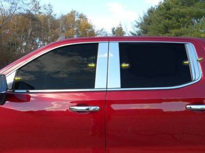 Quality Automotive Accessories - QAA PP59173 10Pc Stainless Steel Pillar Trim for 2019-2025 Chevrolet Silverado