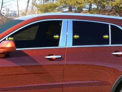 Quality Automotive Accessories - QAA PP59212 8Pc Stainless Steel Pillar Trim for 2019-2025 Cadillac XT4