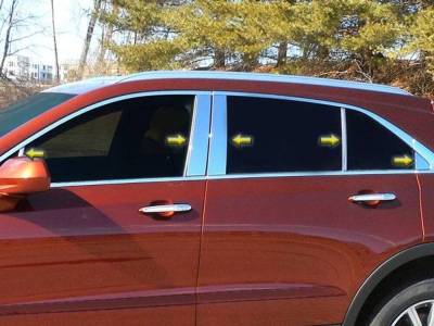 Quality Automotive Accessories - QAA PP59213 10Pc Stainless Steel Pillar Trim for 2019-2025 Cadillac XT4