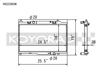 Koyorad - Koyorad VH322965N Racing All Aluminum Radiator