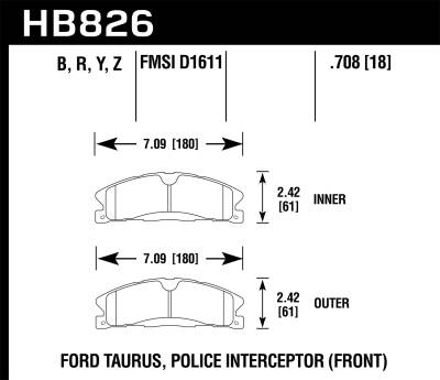 Hawk Performance - Hawk Performance HPS 5.0 High Performance Street Brake Pads HB826B.708