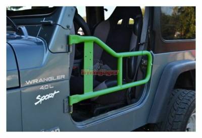 Steinjager - Steinjager Front Tubular Trail Doors-Neon Green for Wrangler TJ J0040991
