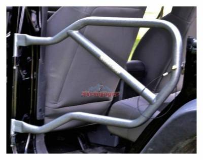 Steinjager - Steinjager Rear Tubular Trail Doors-Gray Hammer for Wrangler JK 4DR J0041340