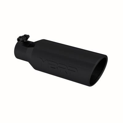 MBRP Exhaust - MBRP Exhaust T5150BLK Blk T304 SS 2.5" In Single Wall Rolled Angle 4" Out Tip