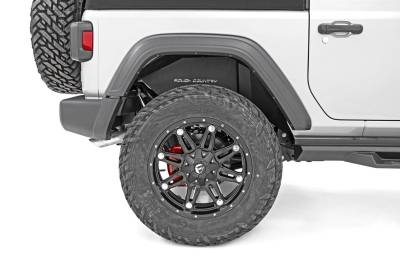 Rough Country Suspension Systems - Rough Country 10498A Black Rear Inner Fender Liners for 18-26 Jeep Wrangler JL