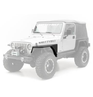 Smittybilt - Smittybilt 76873 XRC Front Tube Fenders w/3" Flare Black for 97-06 Wrangler TJ