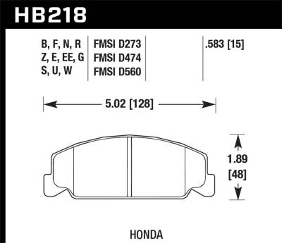 Hawk Performance - Hawk Performance HPS High Performance Street Brake Pads HB218F.583