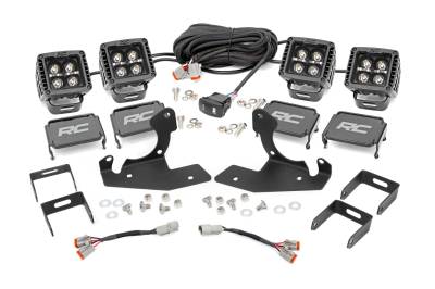 Rough Country Suspension Systems - Rough Country 70762DRLA Dual 2" LED Pod Fog Light Kit-Spot for Silverado/Sierra