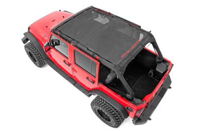 Rough Country Suspension Systems - Rough Country Extended Mesh Bikini Top Black for 07-18 Wrangler JK 4DR 85110