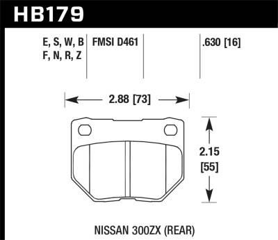 Hawk Performance - Hawk Performance HPS High Performance Street Brake Pads HB179F.630