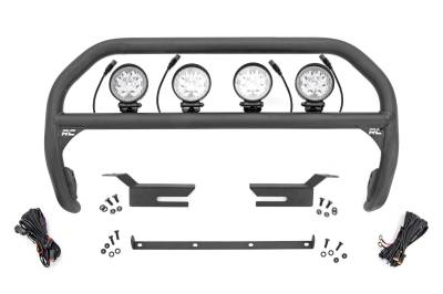 Rough Country Suspension Systems - Rough Country 51049 4" Black Front Bumper Nudge Bar w/LED for 21-26 Ford Bronco