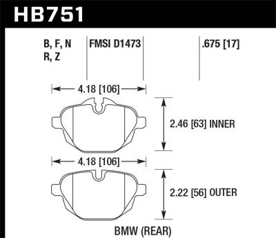Hawk Performance - Hawk Performance HPS 5.0 High Performance Street Brake Pads HB751B.675
