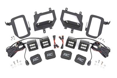 Rough Country Suspension Systems - Rough Country 70833 Dual 2" LED Pod Fog Light Kit-Flood for 15-17 Ford F150