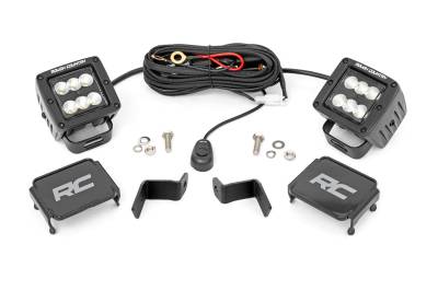 Rough Country Suspension Systems - Rough Country 71029 A-Pillar 2" LED Ditch Light Kit-Flood for 15-26 Ford F150