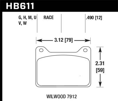 Hawk Performance - Hawk Performance DTC-30 Motorsports Brake Pads HB611W.490