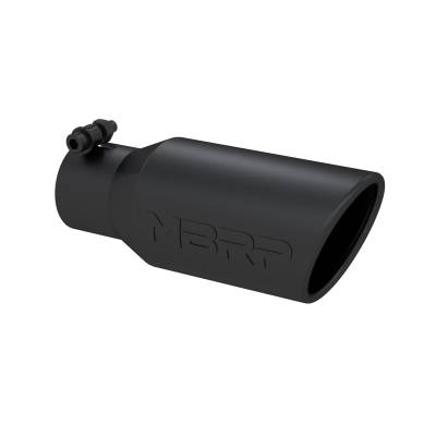 MBRP Exhaust - MBRP Exhaust T5157BLK Blk T304 SS 2.75" In One Wall Rolled Angle Cut 4" Out Tip