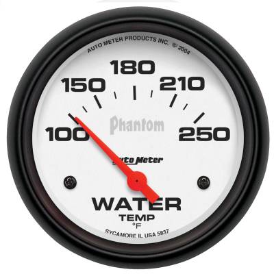 AutoMeter - AutoMeter 5837 Phantom Electric Water Temperature Gauge 100-250-DEG F 2-5/8"