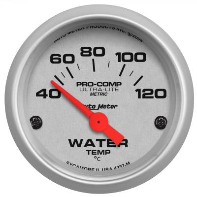 AutoMeter - AutoMeter 4337-M Ultra-Lite Electric Water Temperature Gauge 100-250 °F 2-1/16"