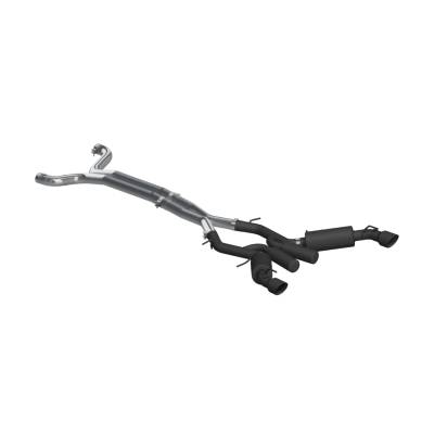 MBRP Exhaust - MBRP Exhaust S7035BLK Blk 3"Cat-Back Dual Split Exit w/o Muffler 16-24 Camaro SS