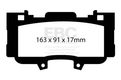EBC Brakes - EBC Brakes DP43042R Yellowstuff Street & Track Brake Pads for 15-22 Mustang