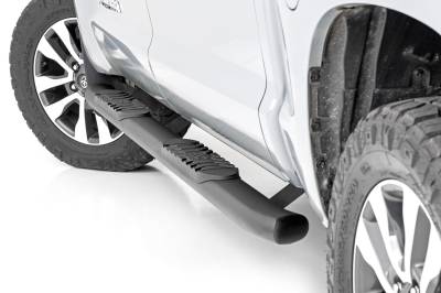 Rough Country Suspension Systems - Rough Country 4.5" Oval Tube Nerf Steps Black for 07-21 Tundra CrewMax 21009
