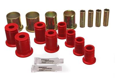 Energy Suspension - Energy Suspension 3.3119R Control Arm Bushing Set Front Polyurethane Red