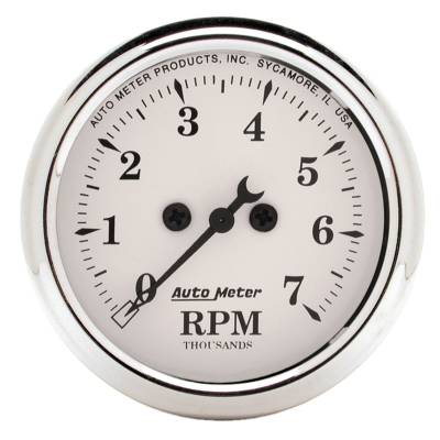 AutoMeter - AutoMeter 1694 Old Tyme White In-Dash Tachometer 7000RPM 2-1/16"