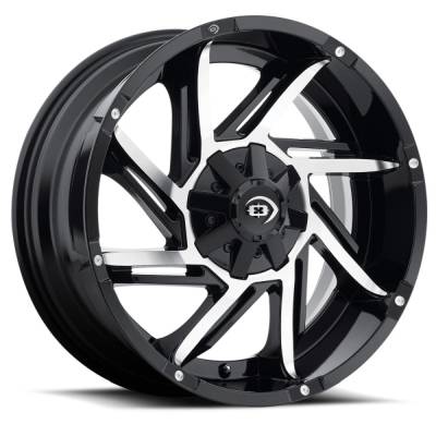 Vision Wheel - Vision Wheel 422 Prowler 17x9 5x5.5 12mm Gloss Black/Machined 422-7985GBMF12
