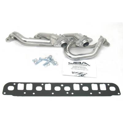JBA Racing Headers - JBA Headers 1527SJS 1.5" Stainless Shorty Headers Ceramic for 00-06 Wrangler 4.0