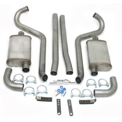 JBA Racing Headers - JBA 40-2650 2.5" Split Rear Header-Back Exhaust System for 65-70 Ford Mustang