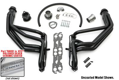 Hedman Hedders - Hedman 66091 SILVER LONG-TUBE E.O. HEADERS for 67-91 GM 283-400 TRUCKS w/A.I.R.