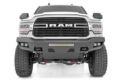 Rough Country Suspension Systems - Rough Country 10806A Heavy Duty Black Front Bumper for 19-26 RAM 2500 4WD