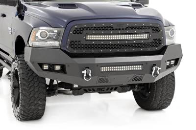 Rough Country Suspension Systems - Rough Country Heavy Duty Black Front Bumper for 13-18 RAM 1500 10774
