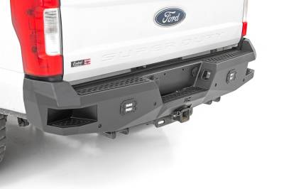 Rough Country Suspension Systems - Rough Country Heavy Duty Black Rear Bumper 17-22 Super Duty 10788