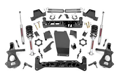 Rough Country Suspension Systems - Rough Country 17432 7" Suspension Lift Kit 14-18 Silverado/Sierra 1500 4WD