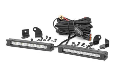 Rough Country Suspension Systems - Rough Country Chrome Series 6" Slimline LED Light Bars Pair 70406A
