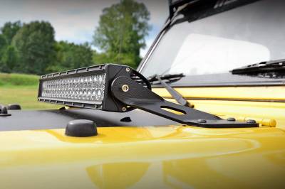 Rough Country Suspension Systems - Rough Country 70210 20" LED Light Bar Hood Mount Brackets for 97-06 Jeep TJ